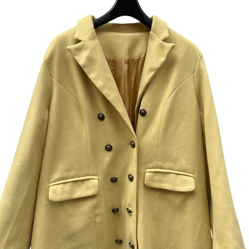 Pale Yellow Pea Coat Sz 1X - Picture 2 of 8
